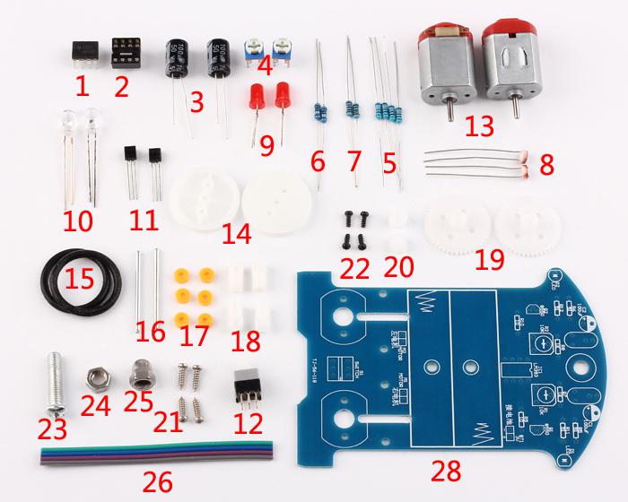 D25 Intelligent Tracking Smart Car DIY Kits Competition Projects for